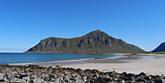 Feinster weißer Sandstrand auf den Lofoten